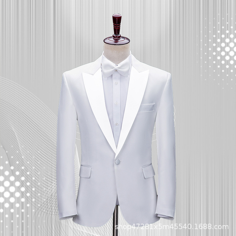G1001Suit for young male singer piano performance costume green collar suit