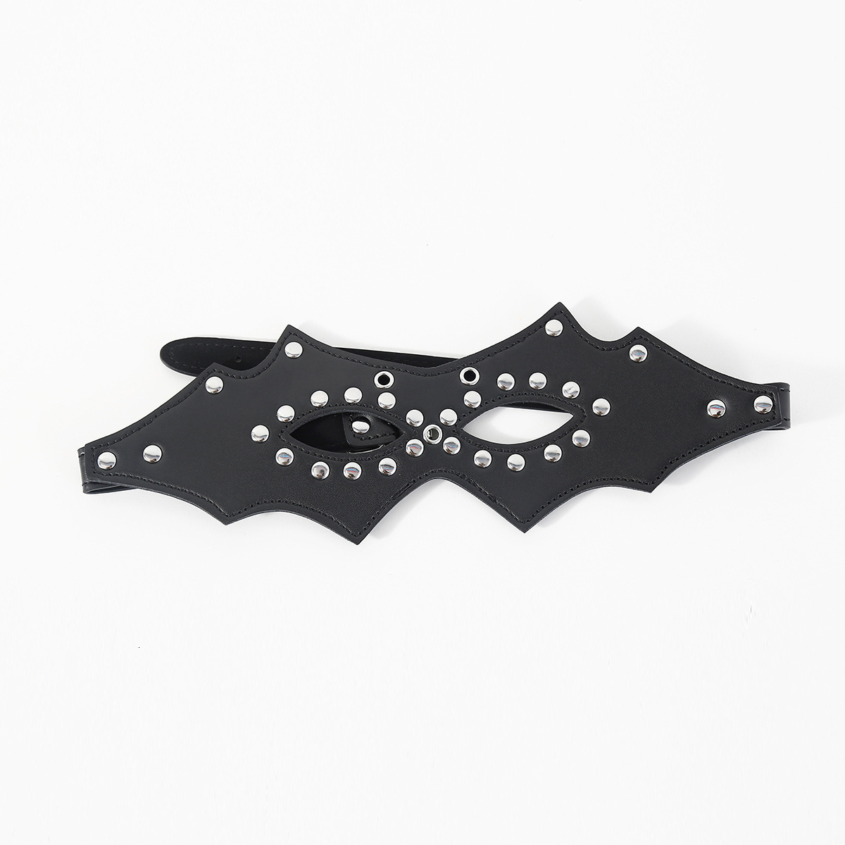 Factory wholesale SM adult products, blackout leather with nail eye mask, flirtatious props, Halloween game toys