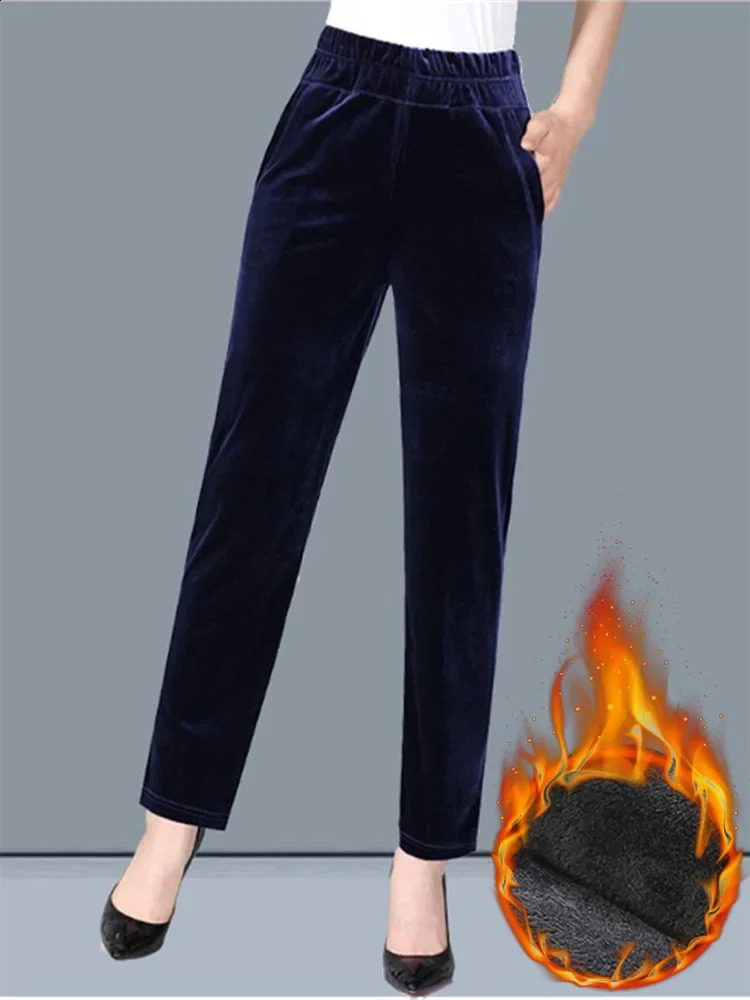 Winter pleated high waisted mens straight style ultra-thin plush velvet lined pants South Korea casual warm thick Spodnie 241202