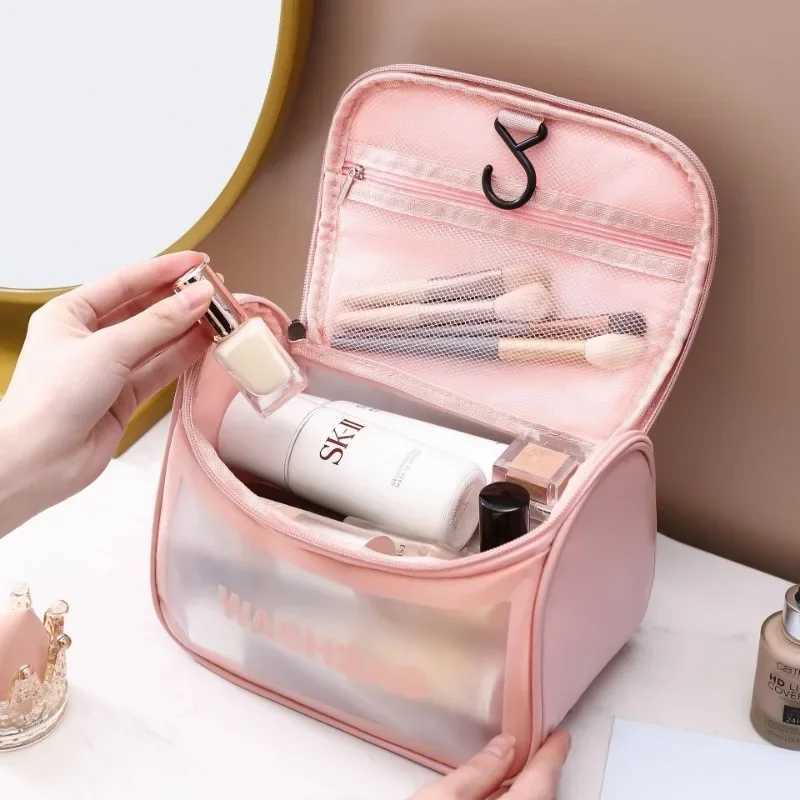 Portable Travel W Bag Female Transparent Waterproof Makeup Storage Pouch Large Capacity Cosmetic OrganizerXJ241206
