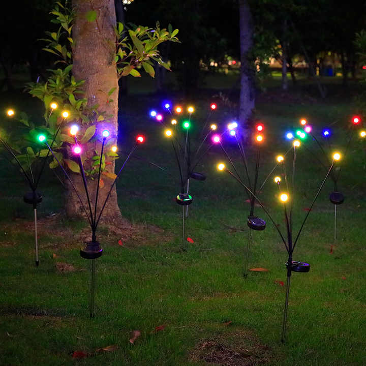LED Solar Firefly Light String for Outdoor Courtyard - Ground-Inserted Atmosphere Lighting