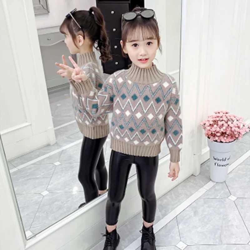 Cardigan Girls sweaters thickened wool and autumn 2023 winter new childrens clothing fashion girls baby sweaters 4 5 6 7 8 9 10 12 Q241205