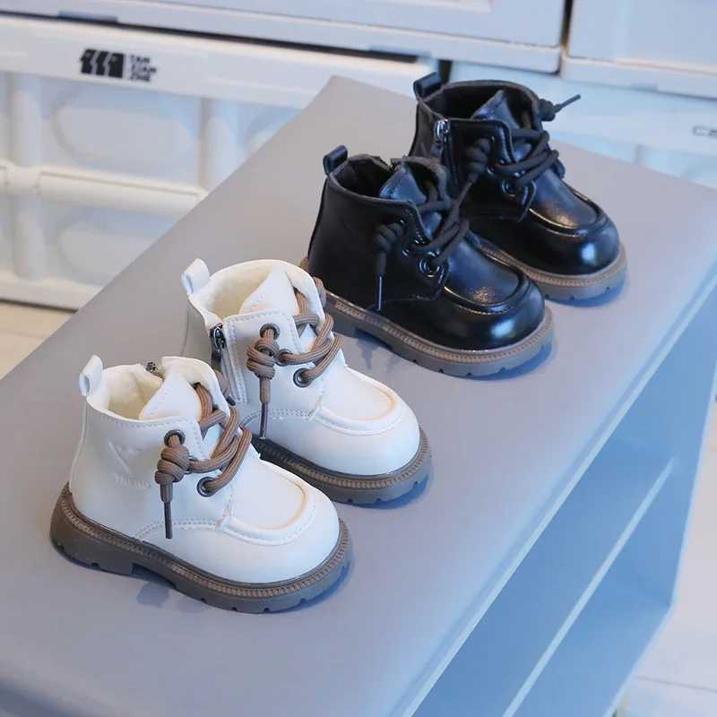 Winter Kids Shoes Fashion Children Snow Boots Plus Velvet Warm Toddler Baby Boot Boys Girls Outdoor Non-slip Casual Cotton ShoesXJ241206