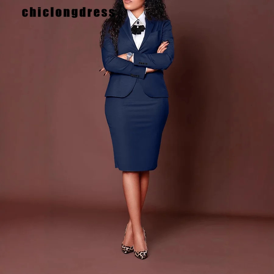 Autumn and winter fashion set twopiece womens elegant office jacket skiing African 241206