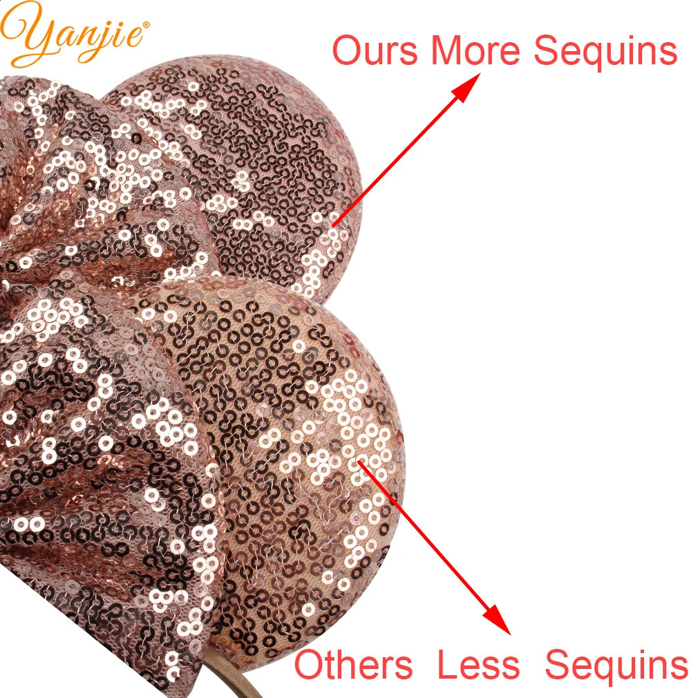 YANJIE 25 pieces/batch 5 sparkling sequin hair bow bucket chic messy DIY girl hair clip female hair clip rainbow 241205