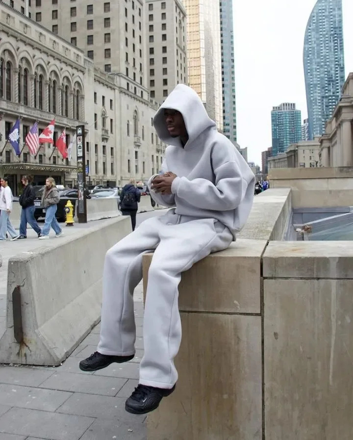 High Quality Autumn and Winter Simple Hoodie Suit Street Highend Loose Plus Velvet Thickened Y2k Sweatshirt Mens Clothes 241205