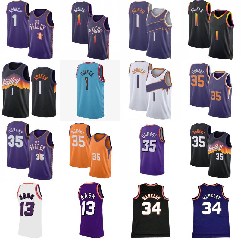 Devin Booker City Basketball Jersey Kevin Durant Mens Steve Nash Charles Barkley Retro Shirt
