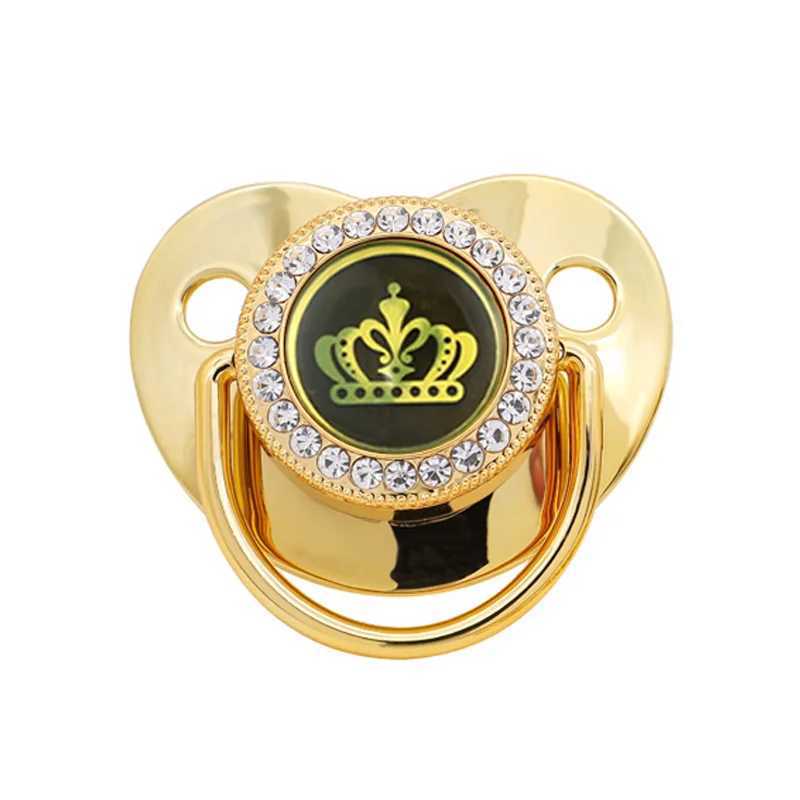 Pacifier Holders Clips# Newborn Baby Pacifier Clip with Cover Rhinestone Crown Pacifier Chain Infant Nipple Feeding Silicone Dummy Baby Soother H24120