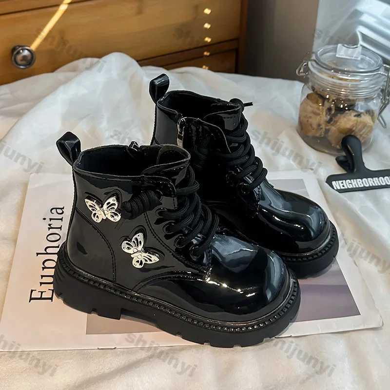 Girls Leather Ankle Boots Children Fashion Autumn New Casual Comfortable Short Boots Princess Solid Color Anti-Slippery BootiesXJ241206