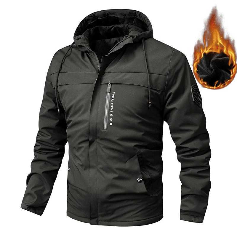 Winter Mens Warm Padded Jackets Fashion Men Fleece Lined Thermal Hooded Coats Men Mountain Ski Windbreaker Jackets ClothingXJ241206