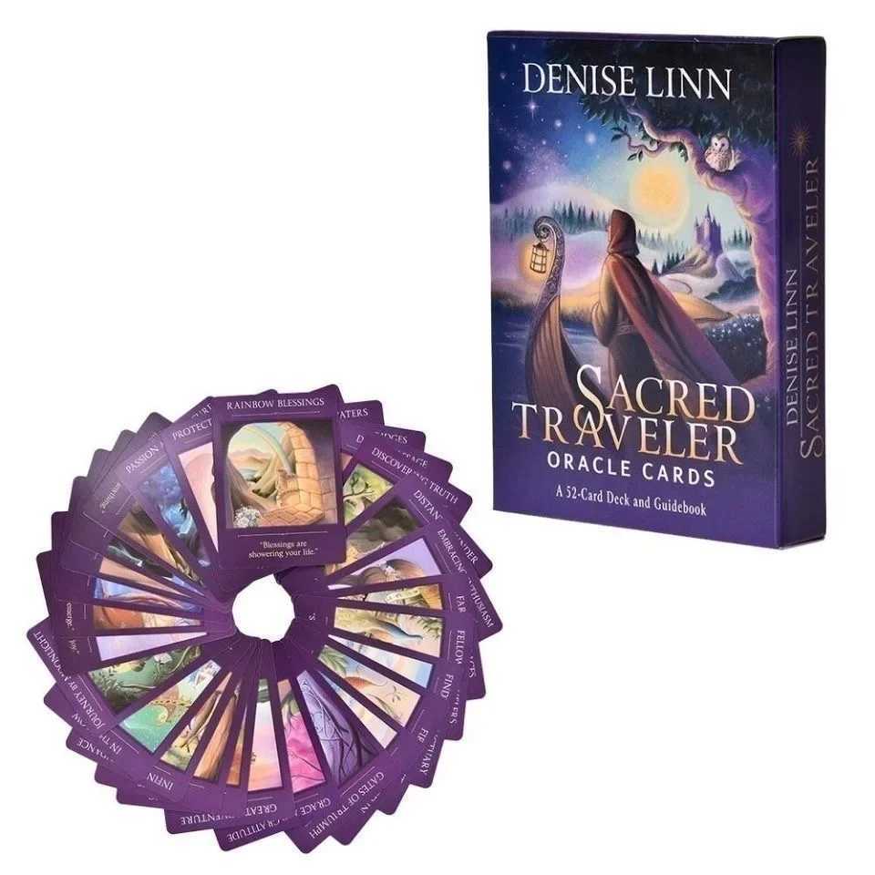 10.3*6cm Super Sacred Traveler Oracle 52 Cards Deck and Guidebook English Tarot Fun Board GameXJ241206