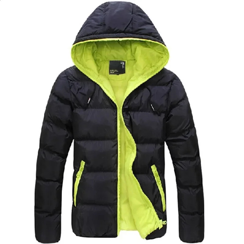 2024 Mens Winter Hooded Cotton Coat Trendy Korean Style Youth Jacket Padded Vest Warm Weather Outerwear 241205