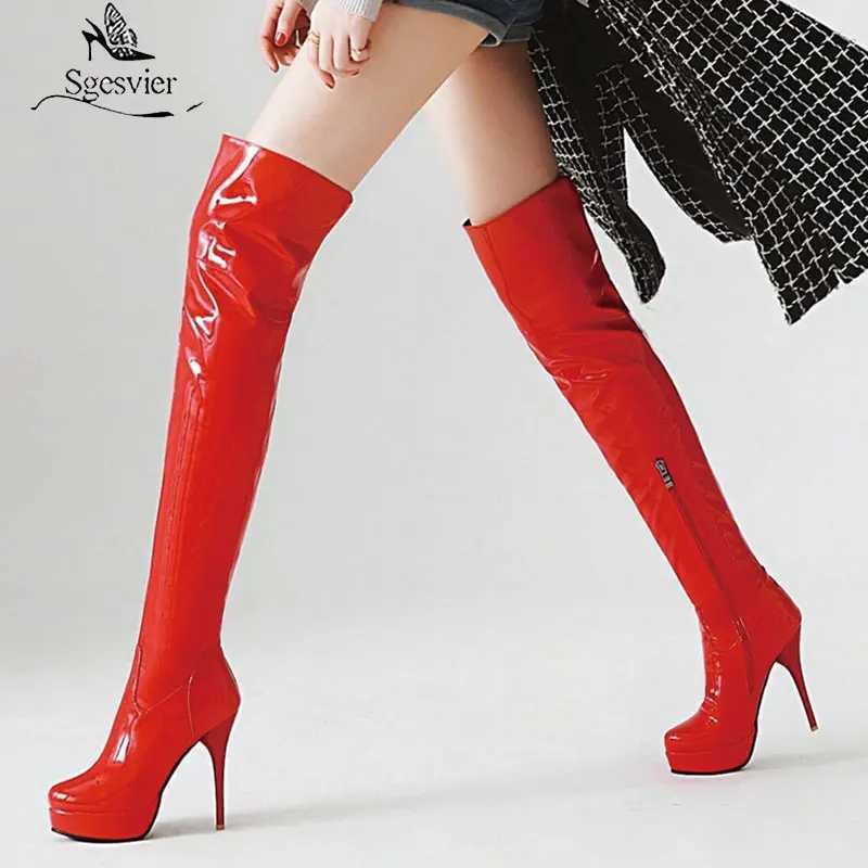 High Quality Fi Thigh High Boots Wen Autumn Winter Sexy Platform High Over Knee Boots White Shoes Wan Plus Size 48 T241206