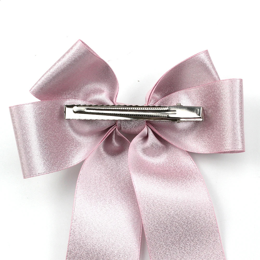 Free delivery of 30 sets of pink leopard hair clips suitable for women satin long stripe hair bows and accessories for girls hair bows 241205