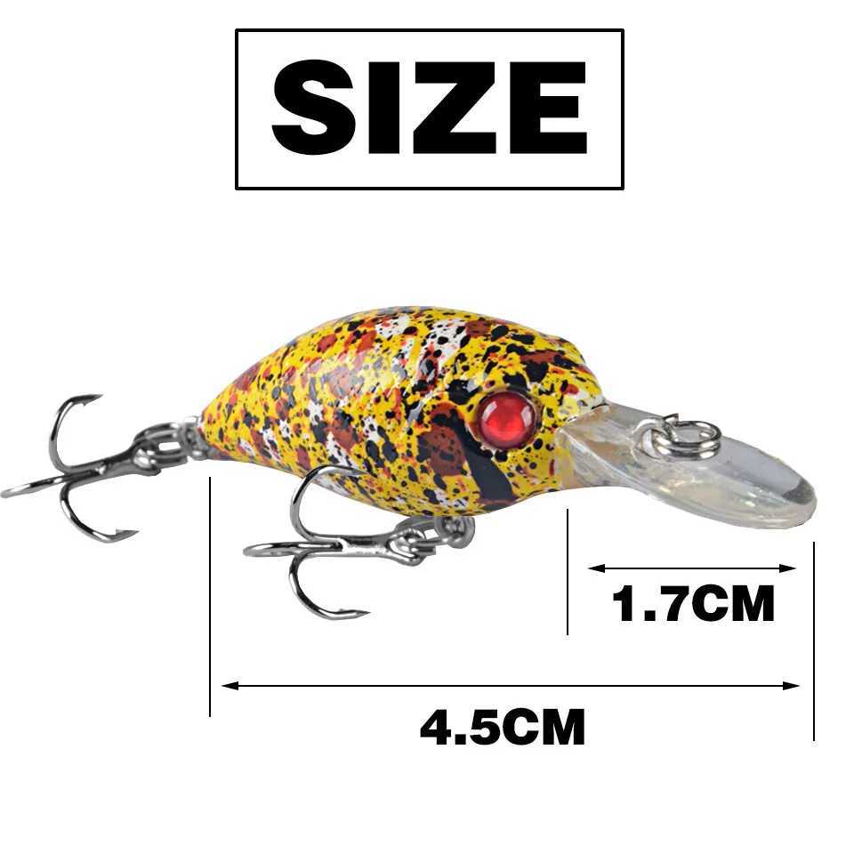 1PCS 4.5cm 3g Crankbait Fishing Lure Quality Minnow Lure 3D Eyes Plastic Hard Bait Pesca Artificial Jig Wobbrs Fishing BaitXJ241128