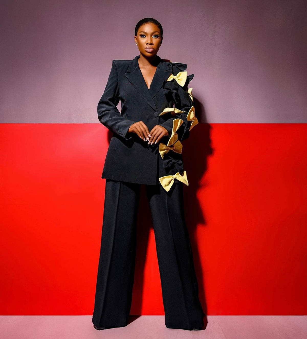 Gorgeous Women Suits V Neck Single Breasted Blazer Ladies Outfits 2 Pieces Sets Pant Jacket Customized Female Evening Party Customized