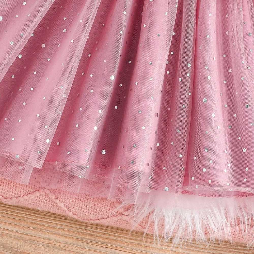 Dress For Kids 4-8 Years old Birthday Long Sleeve Cute Tulle Princess Dresses Ootd For Baby GirlXJ241206