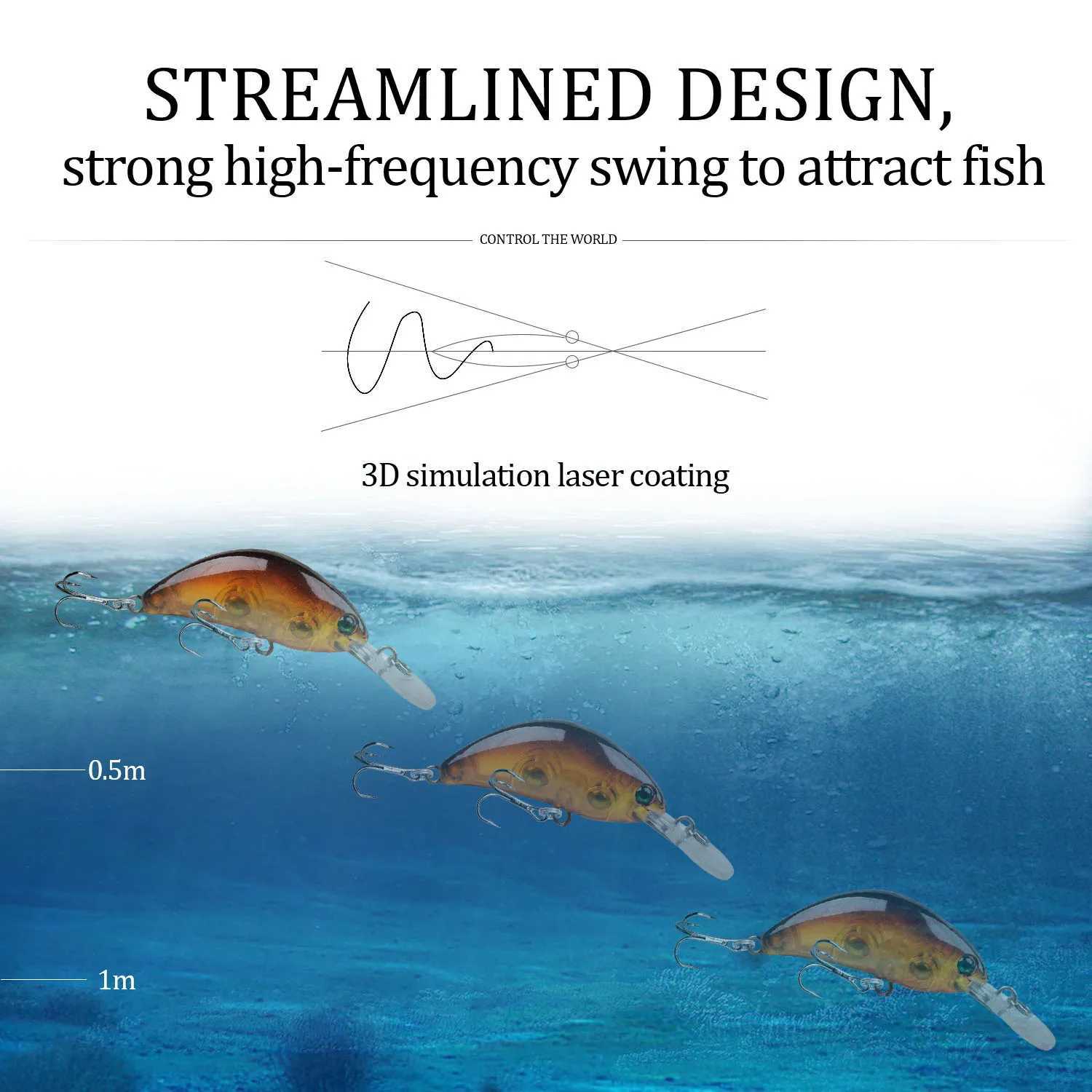 1Pcs Minnow Fishing Lures 4g 5cm Wobbr Slow Sinking Artificial Plastic Hard Bait Crankbait For Bass Pike Pesca Fishing TackXJ241128