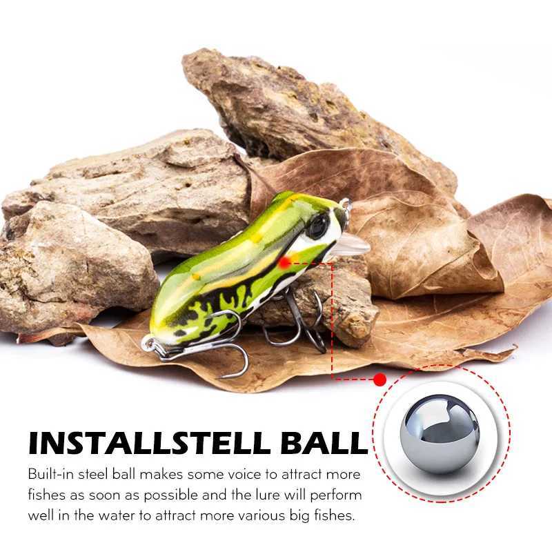 Agoie 63mm/10g Bionic Frog Fishing Lures Topwater Hard Fish Wobbr Artificial Fishing Crank Bait Floating Fishing TackXJ241128