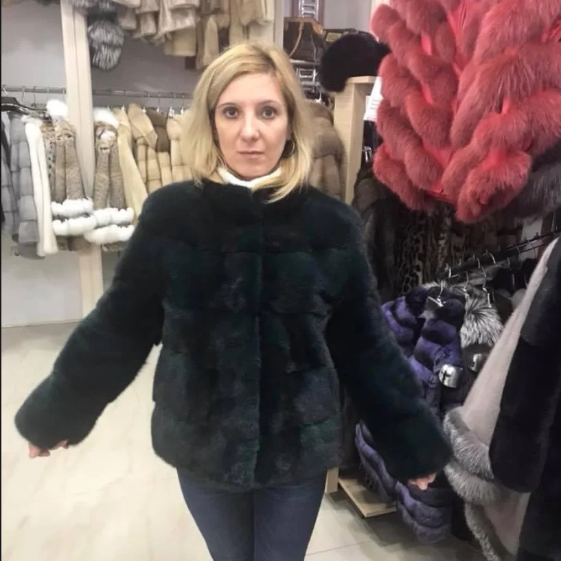 Natural mink coat custom length winter 241202