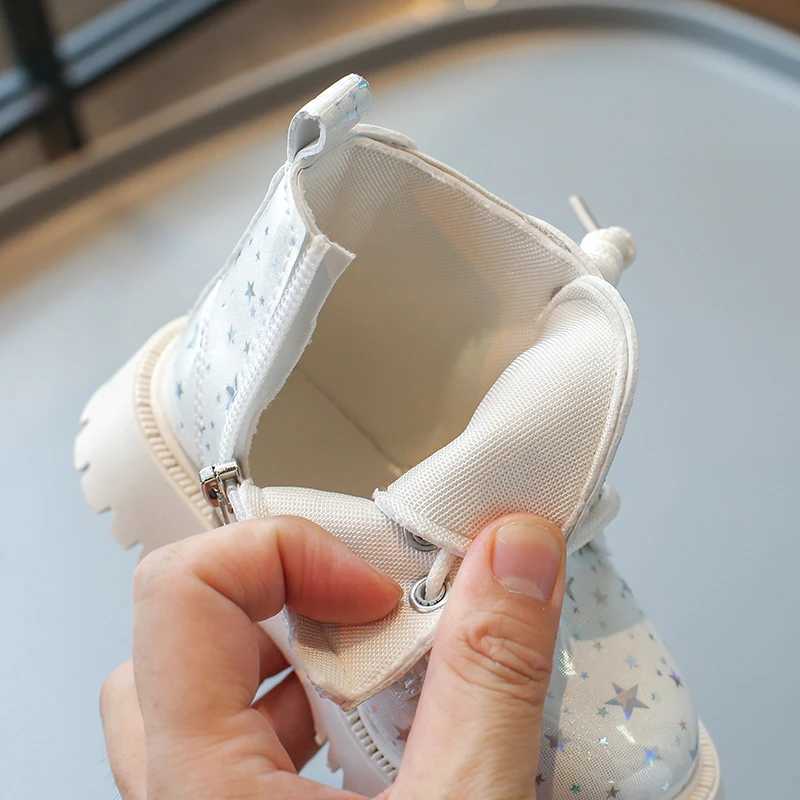 Childrens Fashion Boots Black Low Lightweight Boys Girls Toddler Shoes 0-8 Years Old Soft Bottom Non-slip Kids Baby Boots ShoesXJ241206