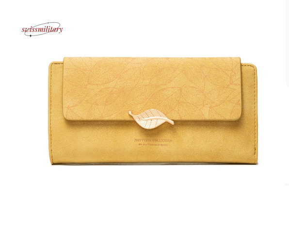 Amazon cross-border wallet wholesale European and American retro frosted leaf buckle long handbag large capacity wallet #24 swissmilitary
