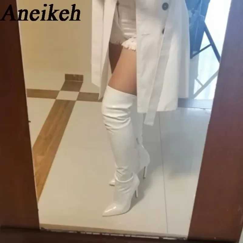 High Quality Aneikeh sexy Lg boots Over Knee object god Strip Pole Dance boots Thin H Pointed Toe womens boots Spring Botas De Mujer T241206