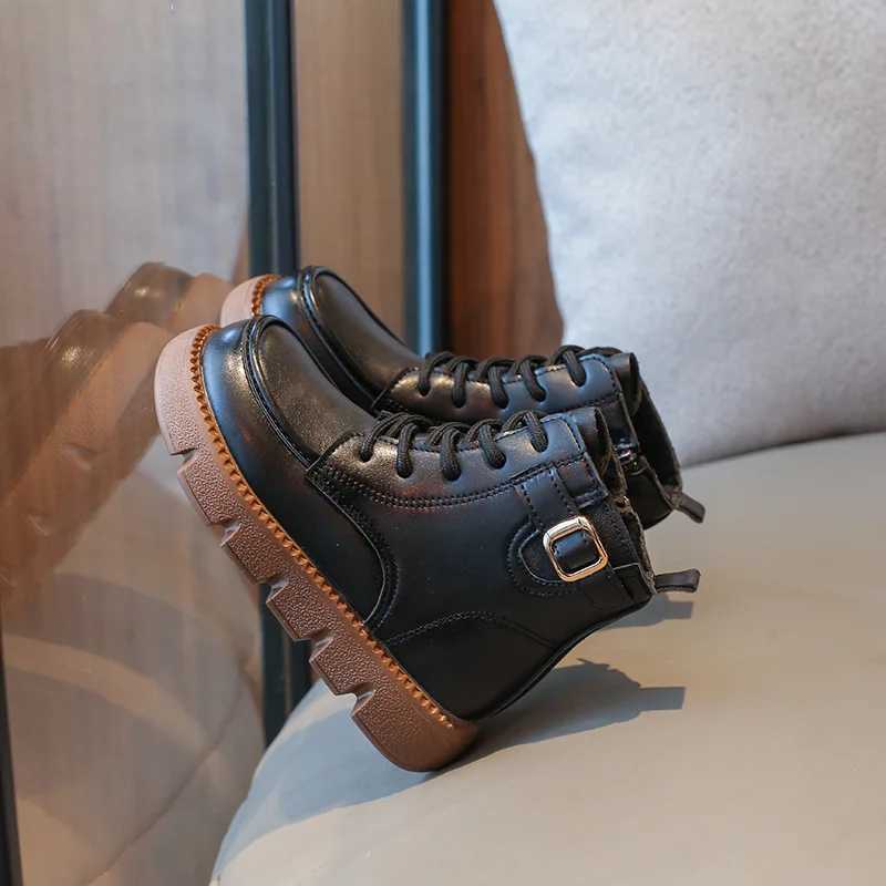Children Shoe Retro Girls Short Boots Ankle Boot Boys Leather Boots Children Boots Winter Shoe for Girl Kid Shoe for Girl BotasXJ241206