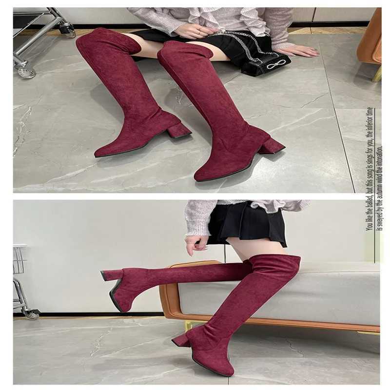 High Quality Fall/Winter Fi Internet celebrity high H thick H elastic ultra-thin boots T241206