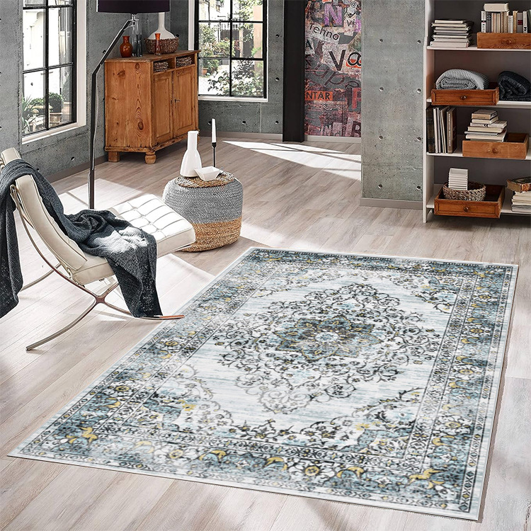 Vintage Foldable Non Slip Living Room Carpet, Sofa, Coffee Table Blanket, Large Area Fully Covered, Dirt Resistant Floor Mat