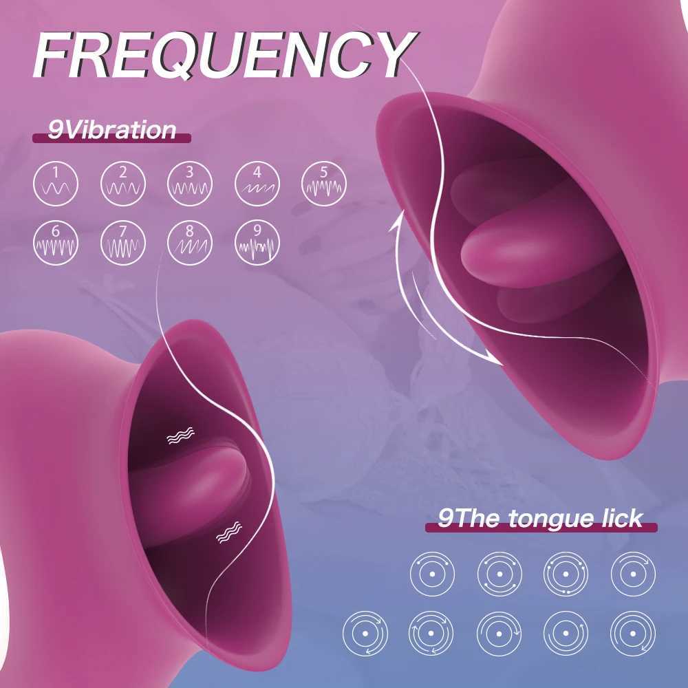 Tongue Sex Toys Female Masturbator Clitoris Stimulator Nipple Licking Massager Tongue Vibrator Erotic Mane Sex Toy for WomanXJ241206