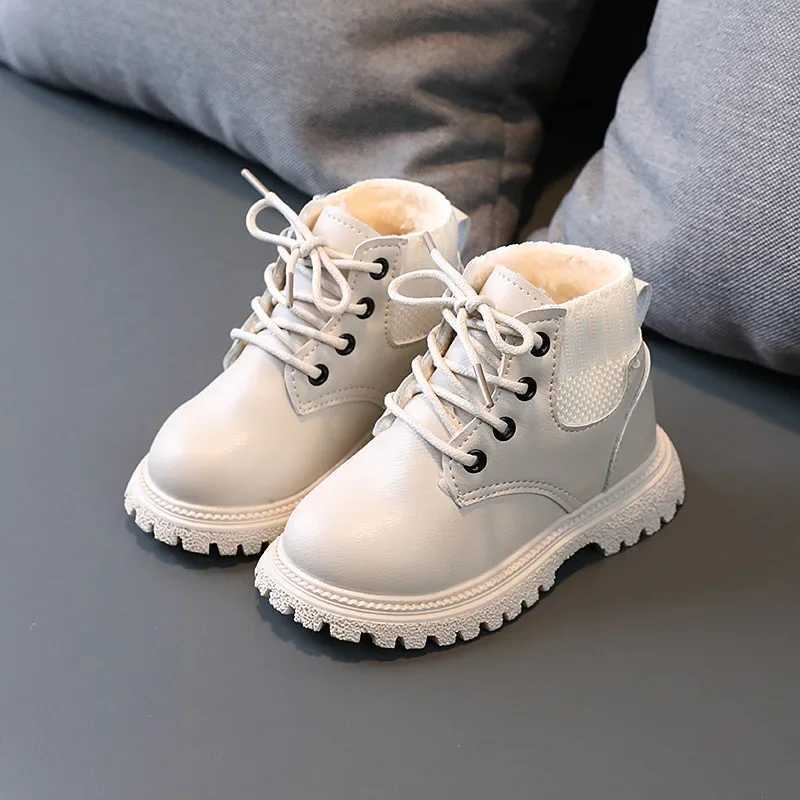 2024 New Sle Childrens Snow Boots Girls Boys Plush Short Boots Casual Warm Ankle Shoes Kids Fashion Sneakers for Kids F07195XJ241206