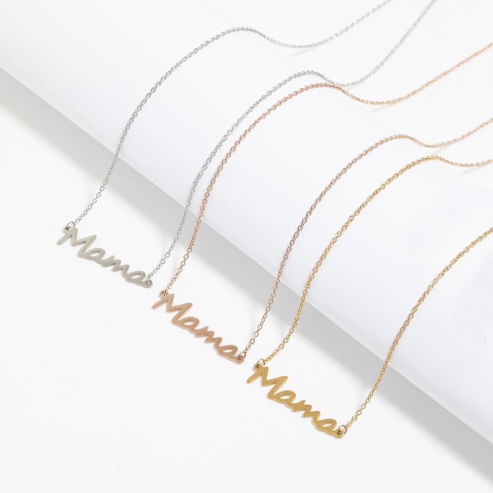 Mother's Day Mama Letter Pendant Necklace For Women 2 Colors Mom Nameplate Clavicle Chain Choker Personality Jewelry Gift