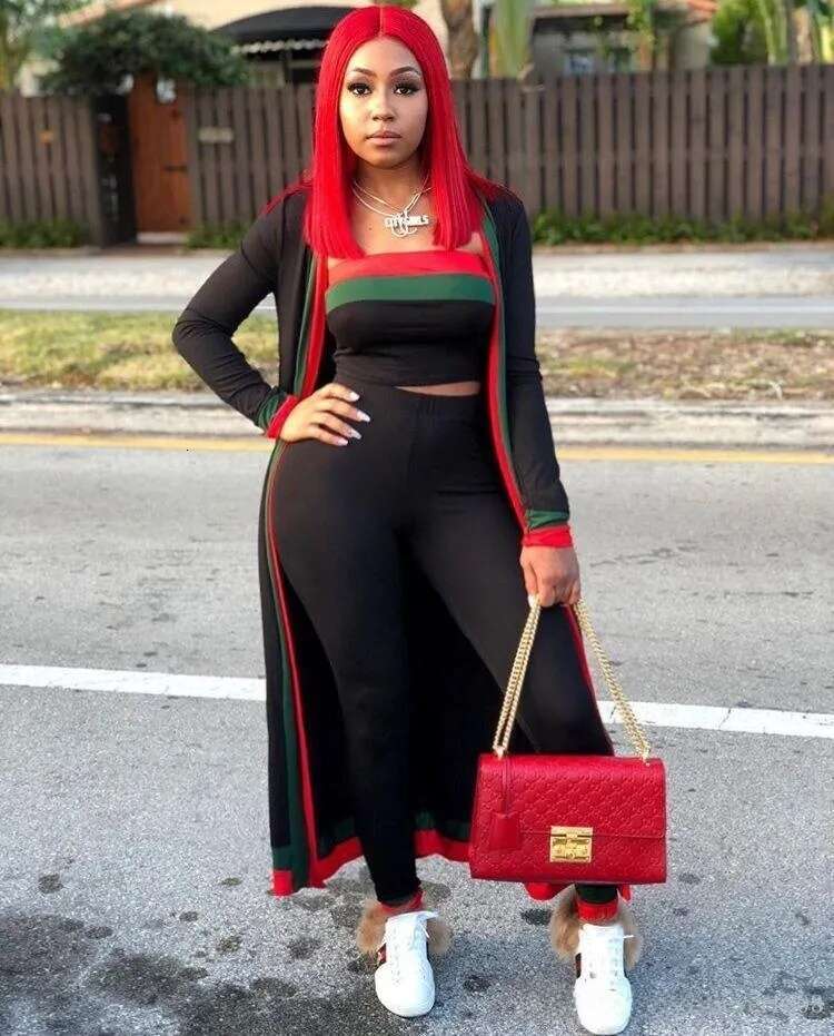 Striped 3 Piece Casual Dress Set For Women Strapless Bodysuit, Long Cloak, Overalls Khaki, Black, Gray Polyester - B4