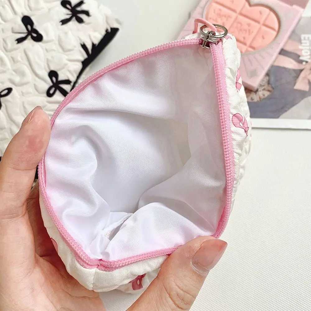 Fresh floral bedding cotton makeup bag small bow large capacity travel makeup bag girls makeup bagXJ250415