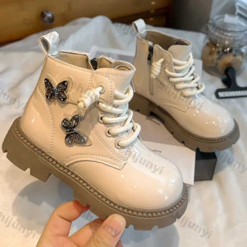 Girls Leather Ankle Boots Children Fashion Autumn New Casual Comfortable Short Boots Princess Solid Color Anti-Slippery BootiesXJ241206