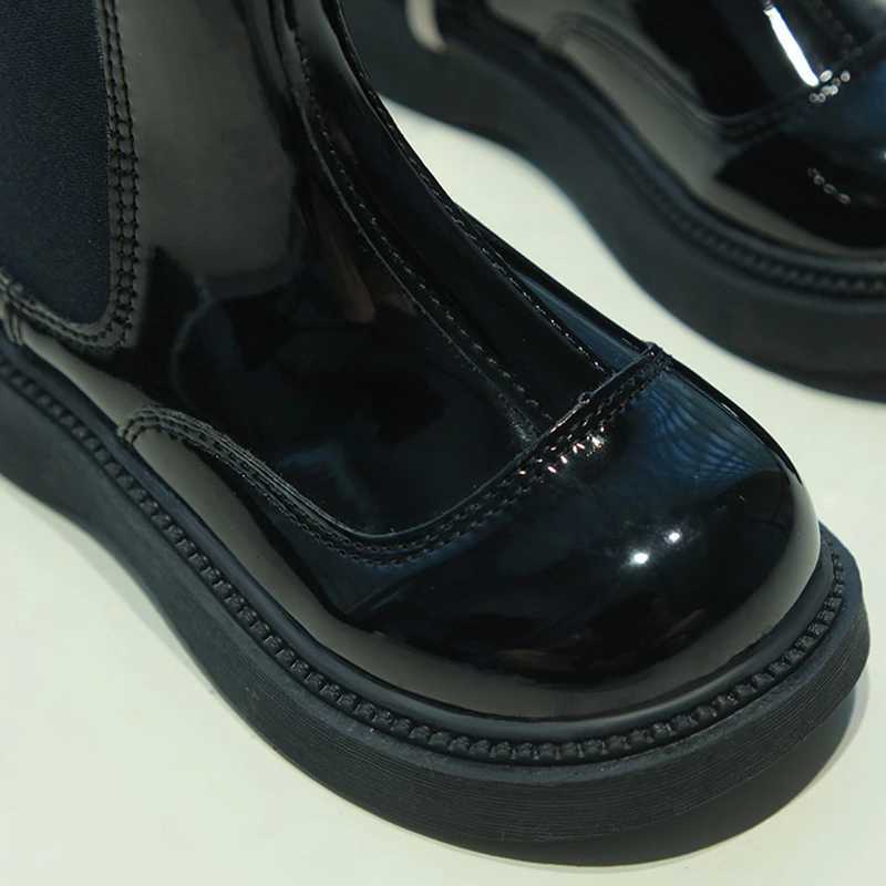 2024 Winter New Children Short Boots for Girls Fashion British Sle Soft Bottom Anti-slippery Versatile Chic Ankle Leather ShoeXJ241206