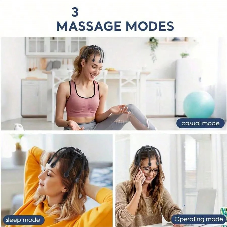Cordless Electric Scalp Massager360 Degree Head Massager With 8 Finger Tips Deep Relaxing And Stress Relief Holiday Gift 241205