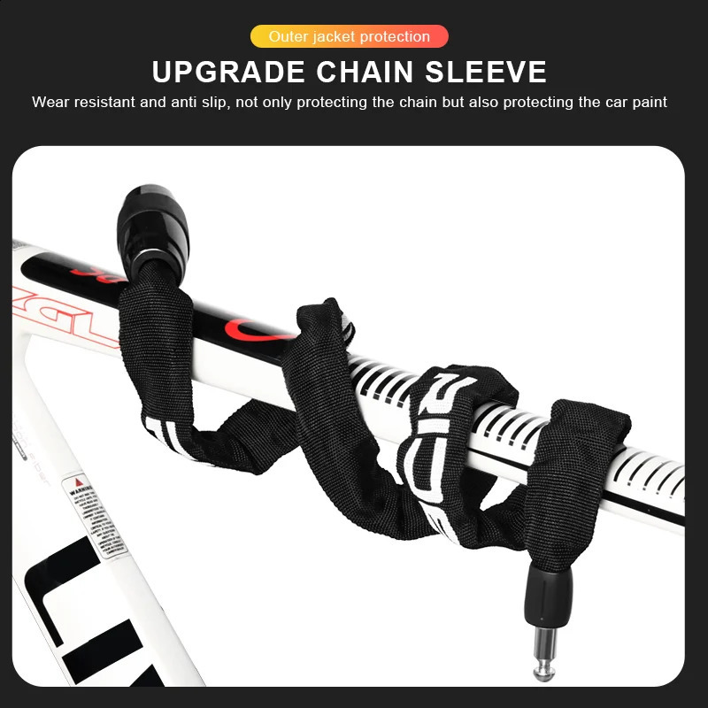 RIDERACE Bicycle Chain Lock Portable Antitheft High Security MTB Mountain Bike With 2 Keys For Scooter Electric EBike 241203