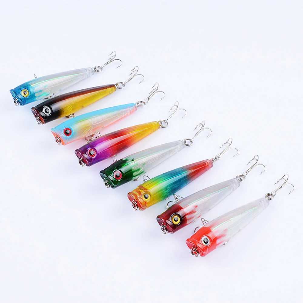 DHYJSFDC Small Popper 65mm 6.6g Topwater Wobbr Hard Lase Body Fishing Lure with 6# Hooks Crankabit For Perch Bass LrreXJ241128