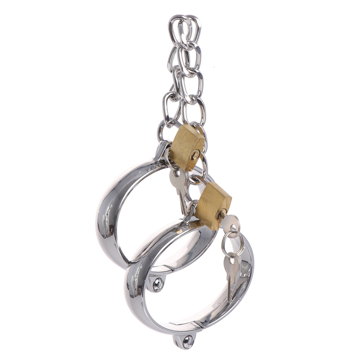 SM adult metal alloy binding strap with copper lock, sex alloy bracelet for women and men, hand and foot restraint