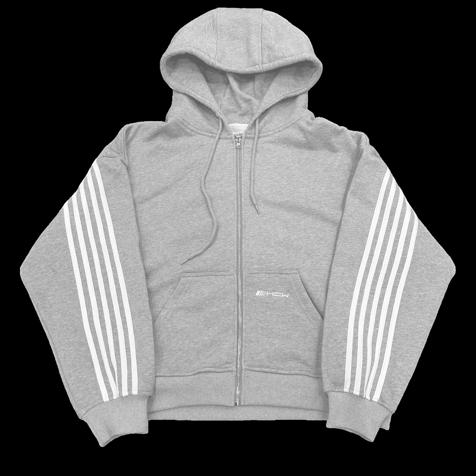 Y2k HCW sport two-piece set for men and women Harajuku hip-hop striped embroidered zipper hoodie fashionable sportswear pants set 241205