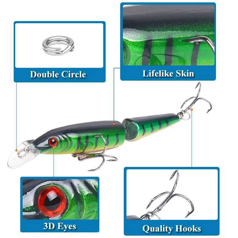 1Pc Minnow Fishing Lure Joint Bait 10.5cm 9g Simulated Hard Fishing Bait Artificial Wobbr Swimbait Bass Fishing TackXJ241128