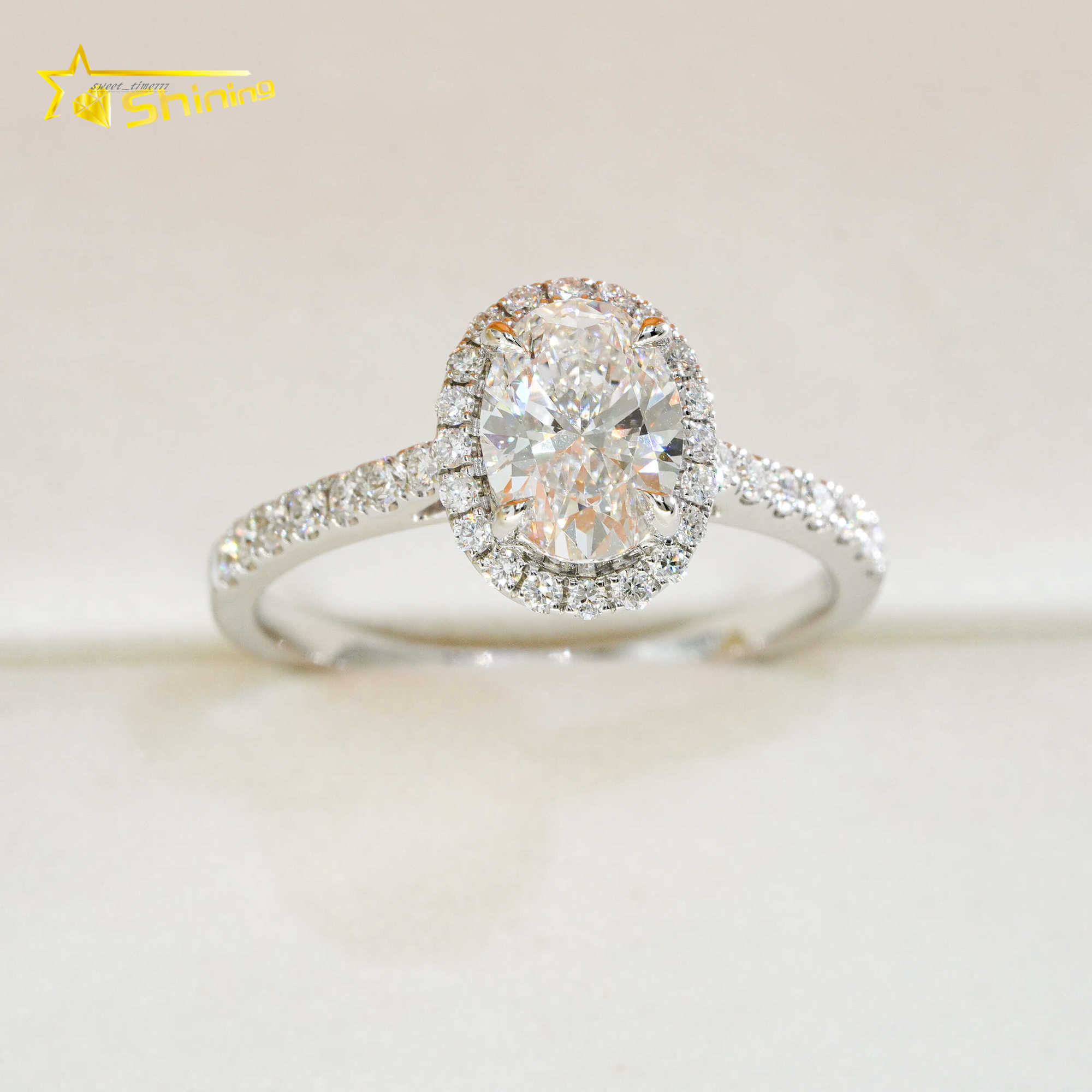 Fine Jewelry 14K Solid White Gold 1.01CT Oval Cut E VVS2 IGI Lab Grown Diamonds Engagement Rings In Stock with Certificate