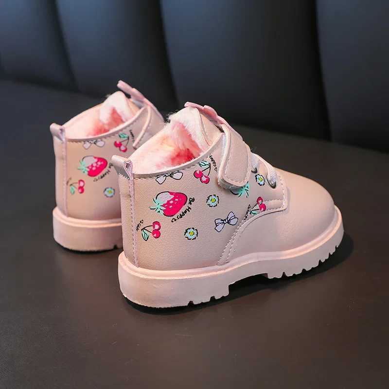 Princess Girl Shoes Fashion Trend Girl Boot Versatile Warm Winter Boot Daily Cute Child Shoe Winter Fleece Ankle Boots ZapatosXJ241206