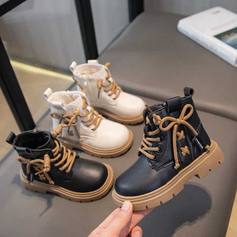 Children Fashion Warm Boots Girls Ankle Boots Zipper Cool Kids Princess Catwalk Leather Boots Non-slip Size 26-37 Anti-SlipperyXJ241206