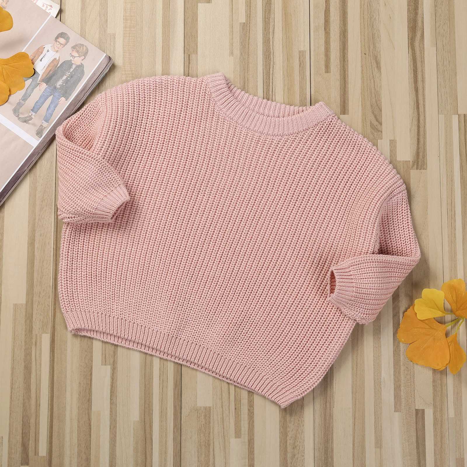 Cardigan Preschool boys and girls autumn and winter sweaters childrens long sleeved knitted solid thick fleece clothing 9M-5 year sweaters Q241205