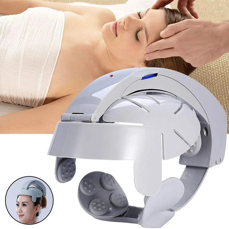 Electric Head Massager Multi functional Vibration Scalp Massager Acupuncture Point Kneading Wearable Helmet Massager 241206
