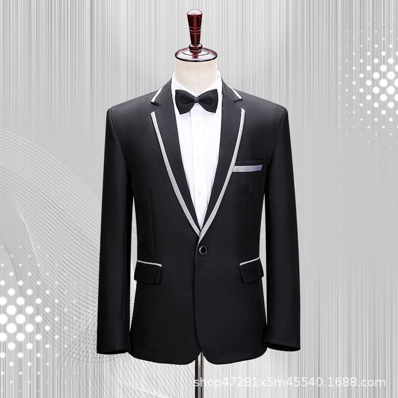 X1126White suit jacket male singer host men's suit wedding suit