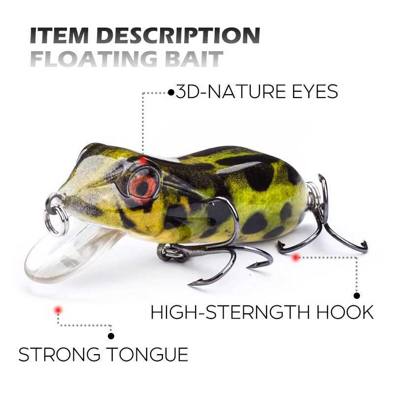 Agoie 63mm/10g Bionic Frog Fishing Lures Topwater Hard Fish Wobbr Artificial Fishing Crank Bait Floating Fishing TackXJ241128